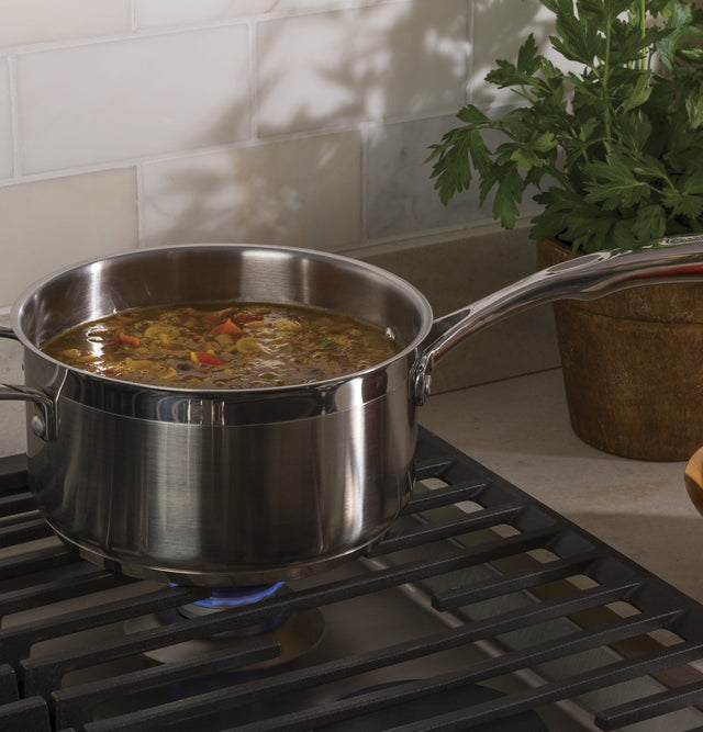 GE Profile 30" Built-In Gas Cooktop with 5 Burners and an Optional Extra-Large Cast Iron Griddle PGP7030SLSS