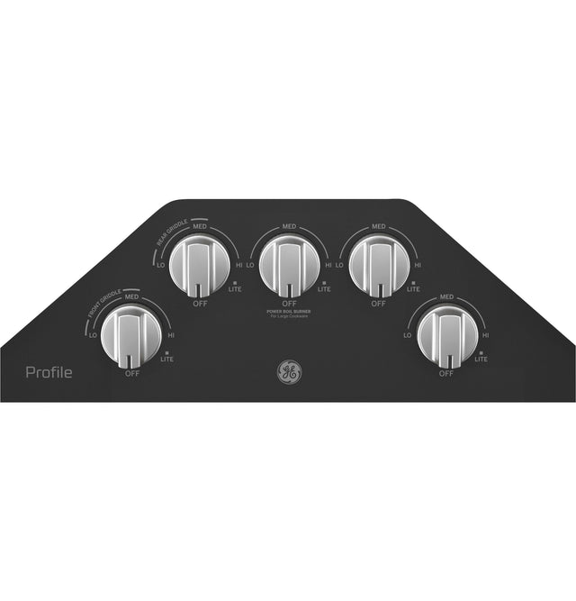 GE Profile 30" Built-In Gas Cooktop with 5 Burners and an Optional Extra-Large Cast Iron Griddle PGP7030DLBB