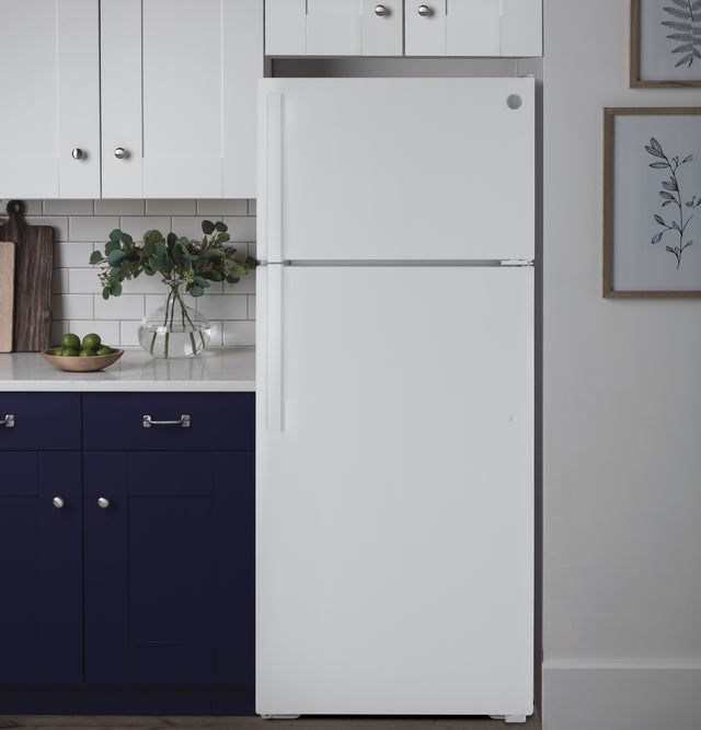 GE ENERGY STAR 15.6 Cu. Ft. Top-Freezer Refrigerator GTE16DTNRWW