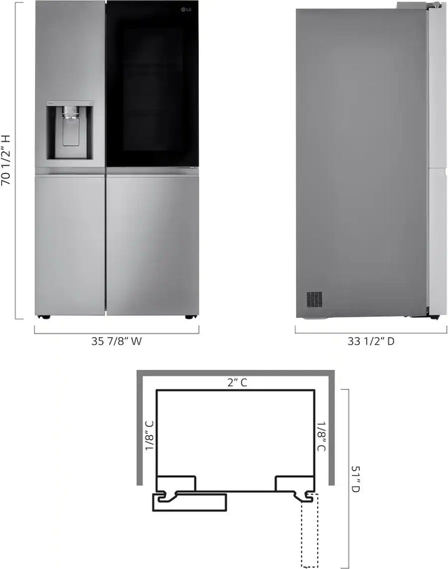 LG 27 cu. ft. Smart Side-By-Side InstaView® Door-in-Door® Refrigerator with Craft Ice™ LRSVS2706S