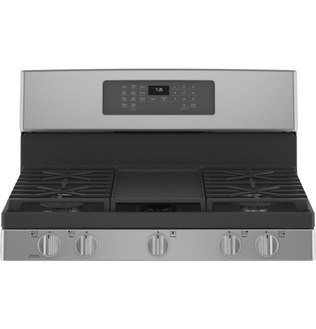 GE® 30" Free-Standing Gas Convection Range with No Preheat Air Fry JGB735SP1SS (S&D)