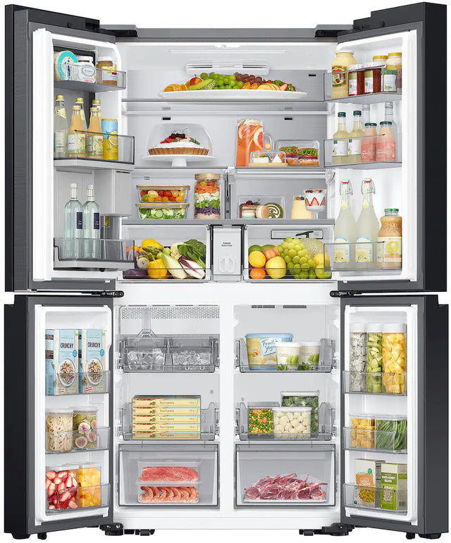 Samsung - Bespoke 29 Cu. Ft. 4-Door Flex French Door Refrigerator with Beverage Center - Stainless Steel RF29DB9600QLAA