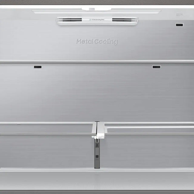 Samsung - Bespoke 29 Cu. Ft. 4-Door Flex French Door Refrigerator with Beverage Center - Stainless Steel RF29DB9600QLAA