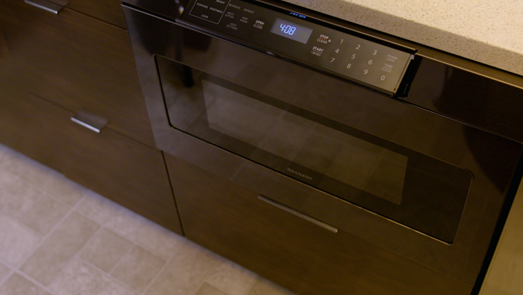 Sharp 24 IN. 1.2 CU. FT. 1000W Black Stainless Steel Microwave Drawer Oven SMD2470AH