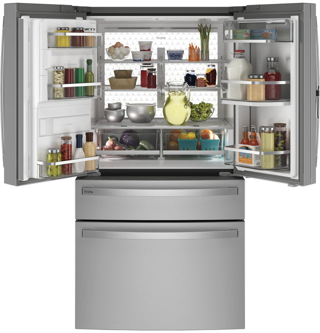 GE Profile™ 22.4 Cu. Ft. Smart Counter-Depth Fingerprint Resistant 4-Door French-Door Refrigerator with Door In Door PXD22BYPFS