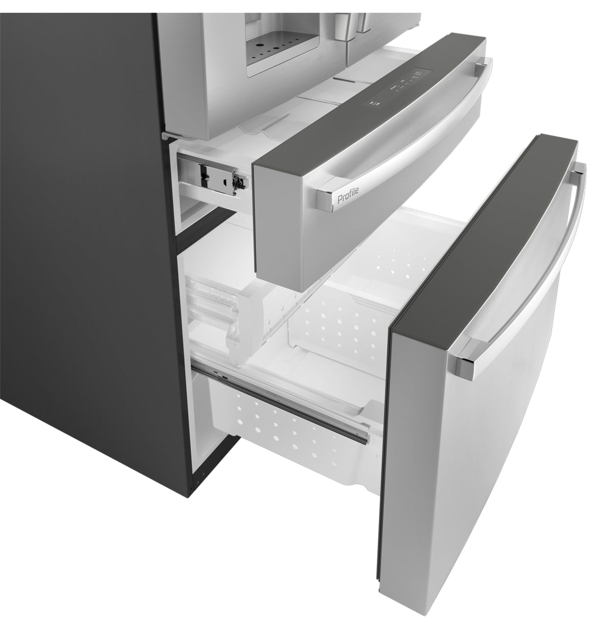 GE Profile™ 22.4 Cu. Ft. Smart Counter-Depth Fingerprint Resistant 4-Door French-Door Refrigerator with Door In Door PXD22BYPFS