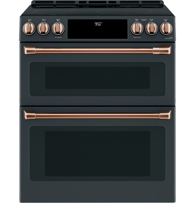 Café 30" Slide-In Front Control Induction and Convection Double Oven Range CHS950P3MD1