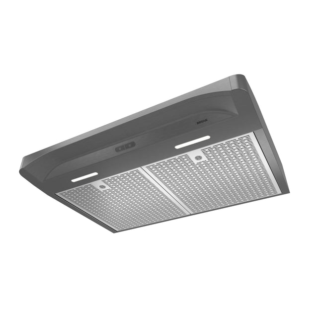 Broan® Alta 30-inch Under-Cabinet Range Hood, 375 Max Blower CFM, Black Stainless Steel BQDD130BLS