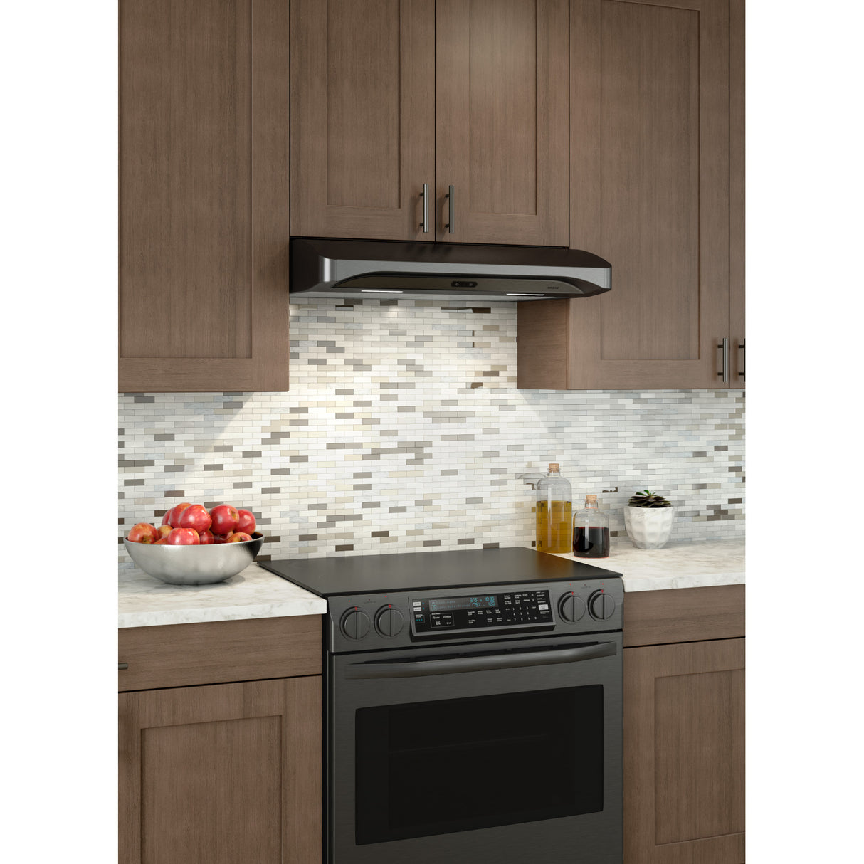 Broan® Alta 30-inch Under-Cabinet Range Hood, 375 Max Blower CFM, Black Stainless Steel BQDD130BLS