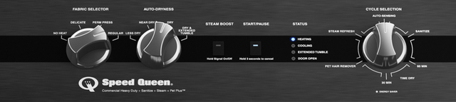 Speed Queen DC5 Sanitizing Electric Dryer with Pet Plus™ | Extended Tumble | Steam | 5-Year Warranty DC5004BE