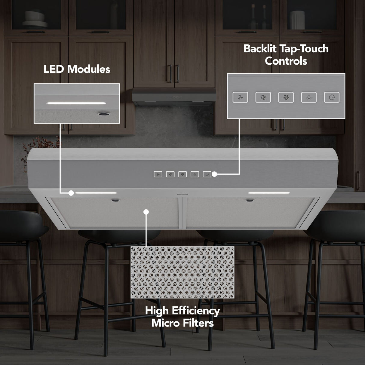 Broan-NuTone 30-Inch Under Cabinet Range Hood, ENERGY STAR, 350 Max Blower CFM, Stainless Steel MTR2303SS