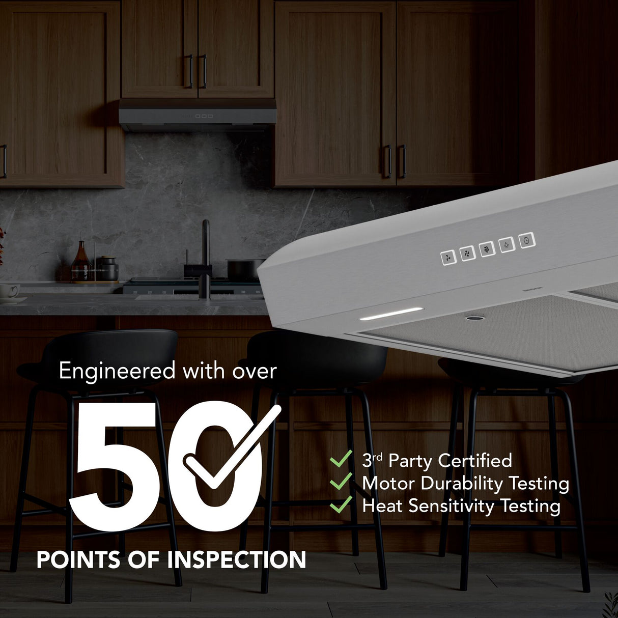 Broan-NuTone 30-Inch Under Cabinet Range Hood, ENERGY STAR, 350 Max Blower CFM, Stainless Steel MTR2303SS
