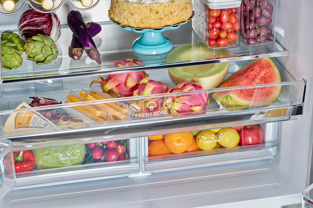 Classic Retro 36-inch 21.4 cu. ft. Frost Free French Door Counter Depth Refrigerator with Built-In Ice Maker in Midnight Black, ENERGY STAR® UGP-595L B AC