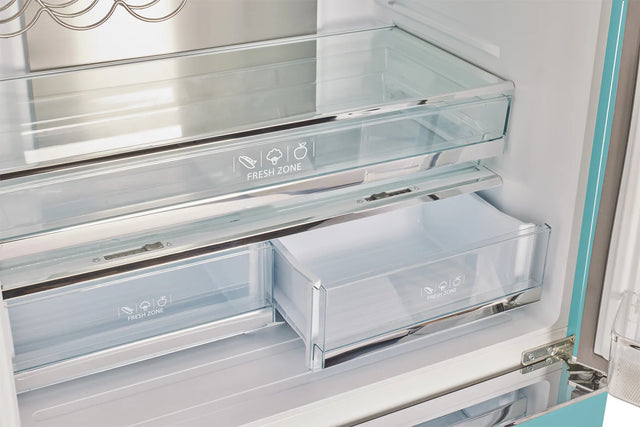 Classic Retro 36-inch 21.4 cu. ft. Frost Free French Door Counter Depth Refrigerator with Built-In Ice Maker in Ocean Mist Turquoise, ENERGY STAR® UGP-595L T AC