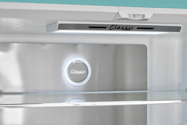 Classic Retro 36-inch 21.4 cu. ft. Frost Free French Door Counter Depth Refrigerator with Built-In Ice Maker in Ocean Mist Turquoise, ENERGY STAR® UGP-595L T AC