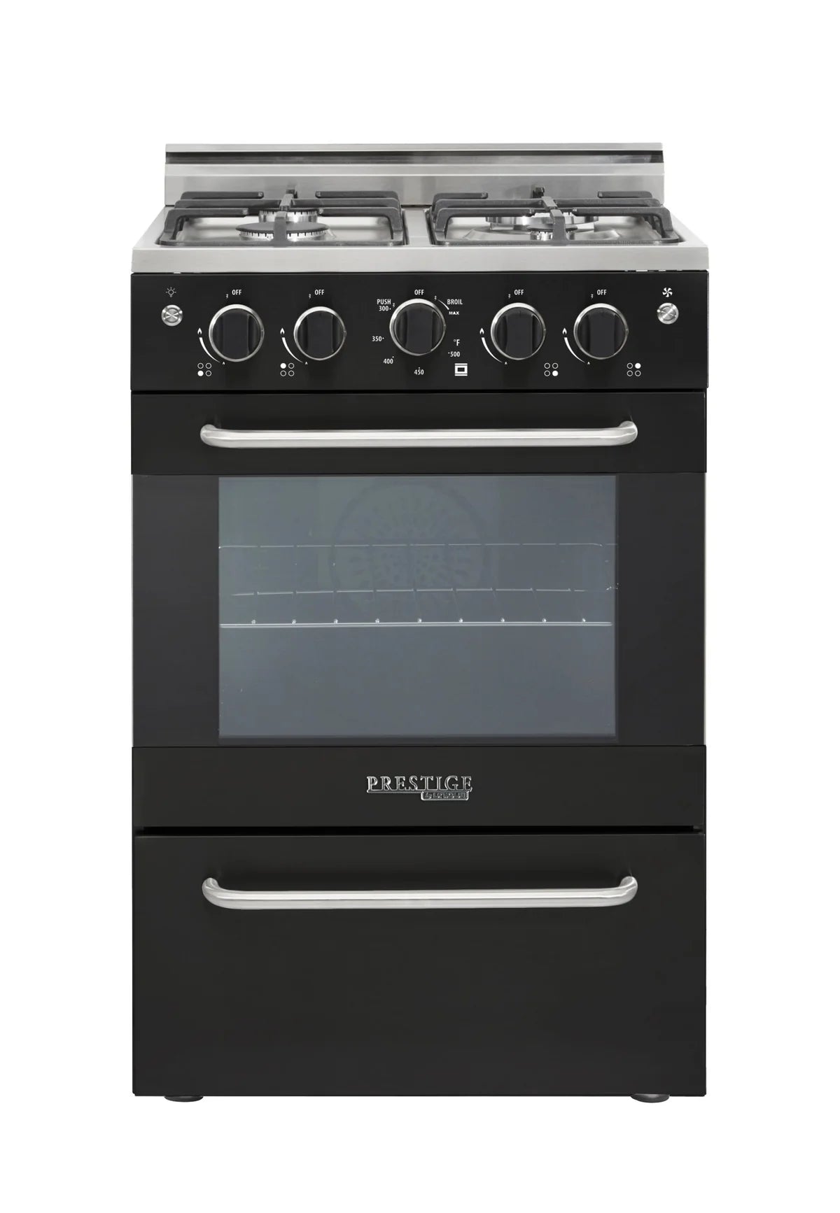 Unique Prestige 24' Black Convection Gas Range, Electronic ignition UGP-24V PC1 B