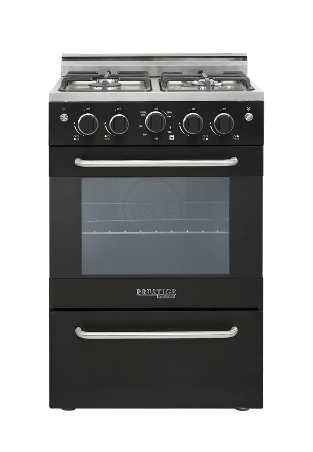 Unique Prestige 24' Black Convection Gas Range, Electronic ignition UGP-24V PC1 B