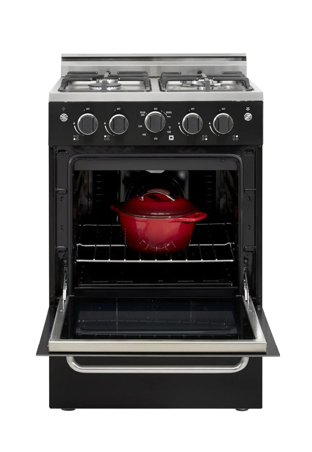 Unique Prestige 24' Black Convection Gas Range, Electronic ignition UGP-24V PC1 B