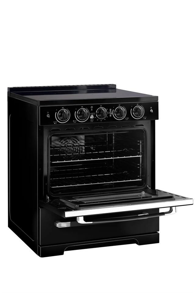 Unique 30' Classic Retro Induction Range Midnight Black UNQ-30CR IC B