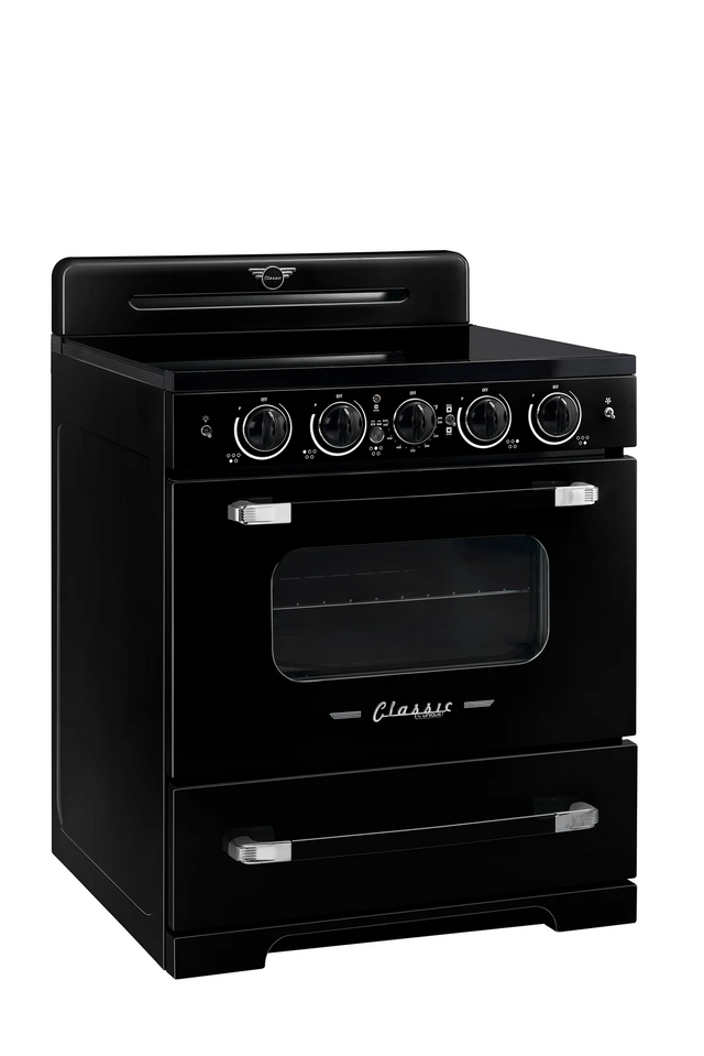 Unique 30' Classic Retro Induction Range Midnight Black UNQ-30CR IC B