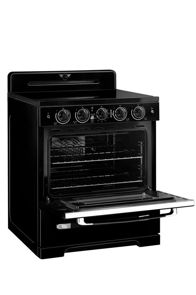 Unique 30' Classic Retro Induction Range Midnight Black UNQ-30CR IC B