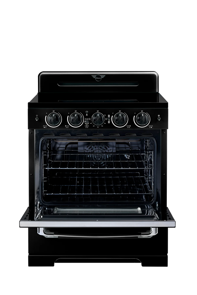 Unique 30' Classic Retro Induction Range Midnight Black UNQ-30CR IC B