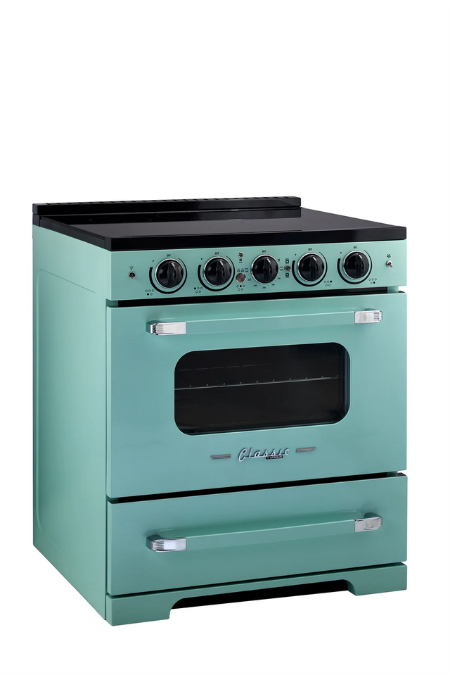 Unique 30' Classic Retro Induction Range Ocean Mist Turquoise UNQ-30CR IC T