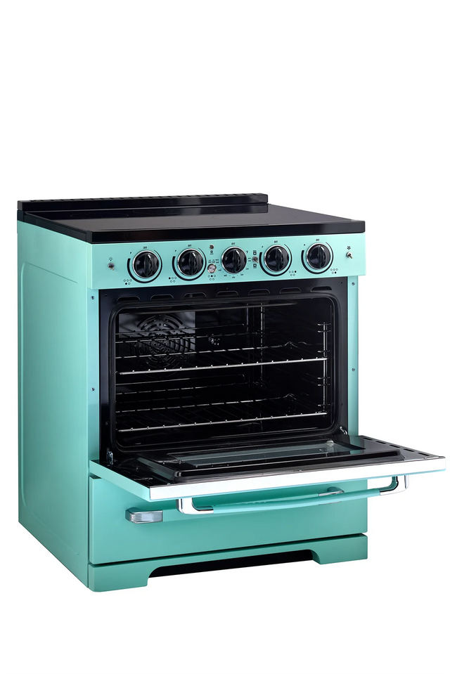 Unique 30' Classic Retro Induction Range Ocean Mist Turquoise UNQ-30CR IC T