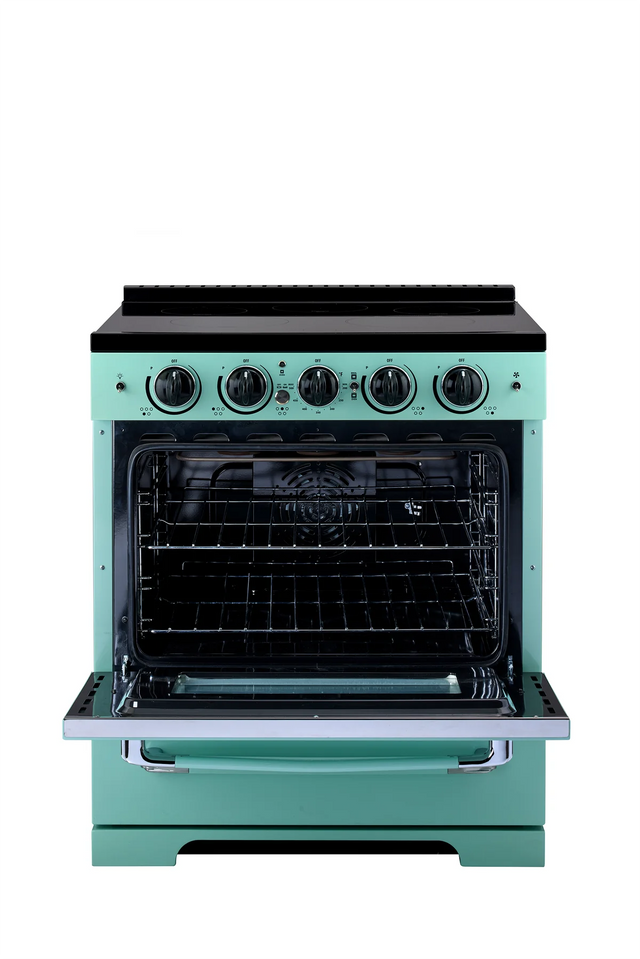 Unique 30' Classic Retro Induction Range Ocean Mist Turquoise UNQ-30CR IC T