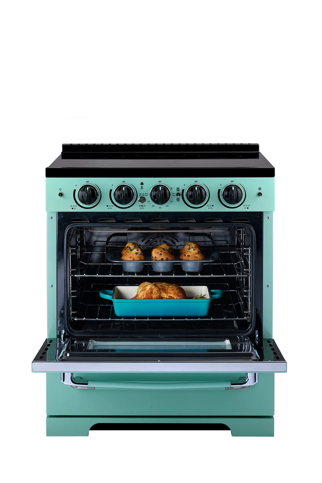 Unique 30' Classic Retro Induction Range Ocean Mist Turquoise UNQ-30CR IC T
