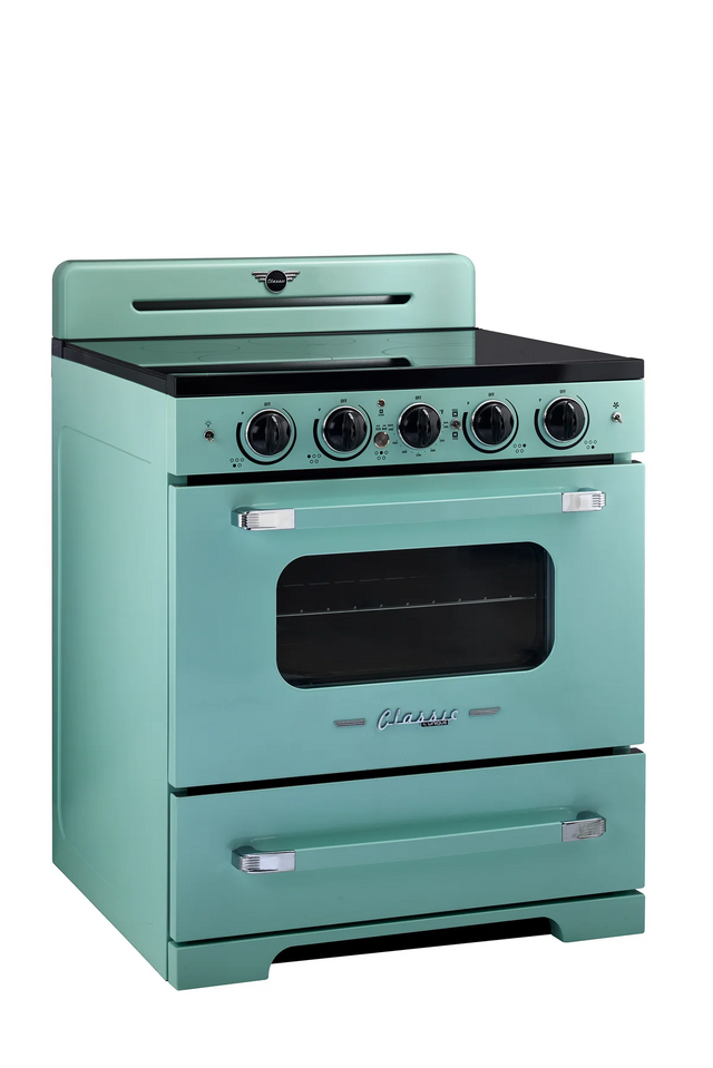 Unique 30' Classic Retro Induction Range Ocean Mist Turquoise UNQ-30CR IC T