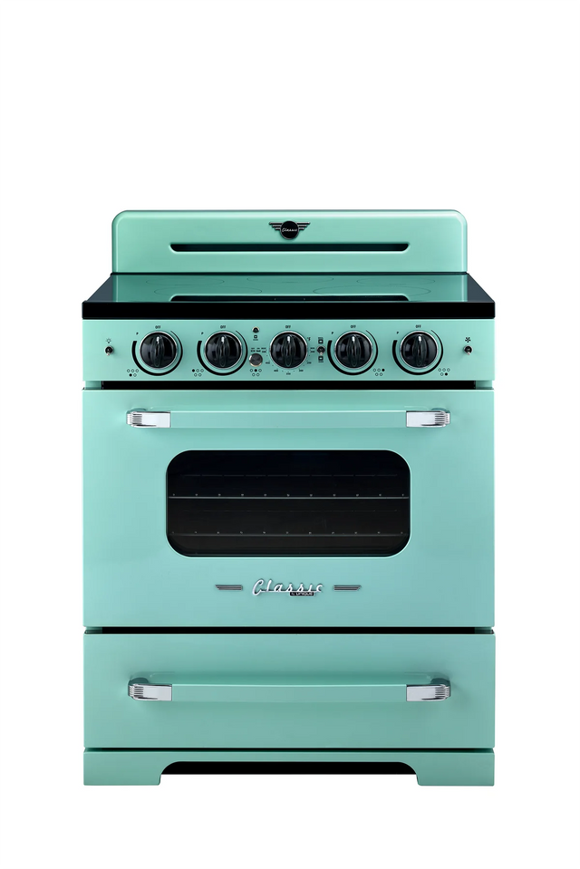 Unique 30' Classic Retro Induction Range Ocean Mist Turquoise UNQ-30CR IC T