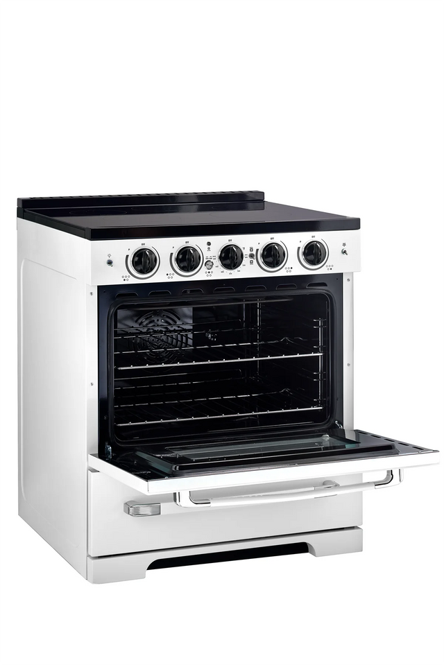Unique 30' Classic Retro Induction Range Marshmallow White UNQ-30CR IC W