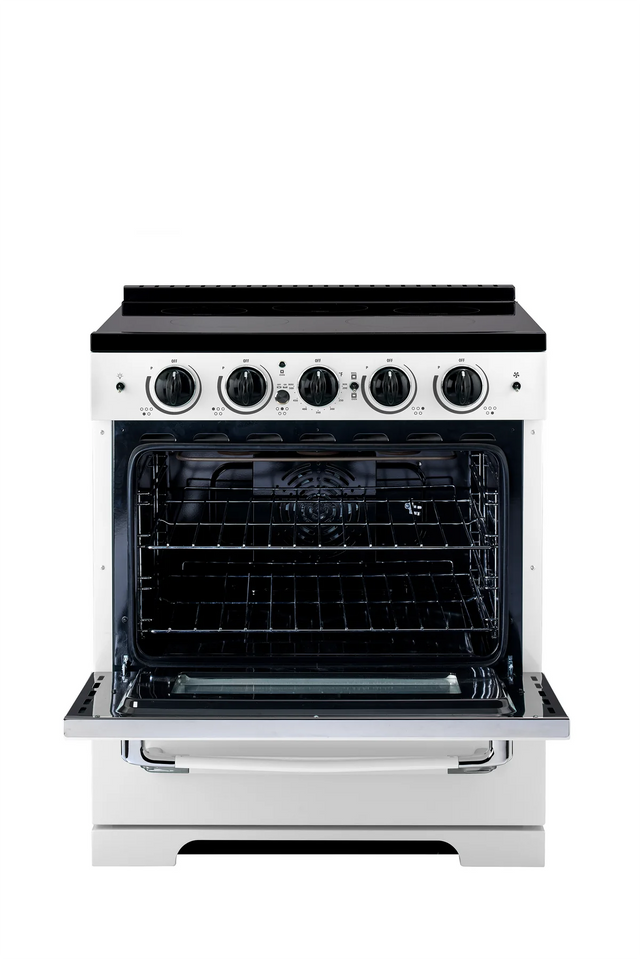 Unique 30' Classic Retro Induction Range Marshmallow White UNQ-30CR IC W