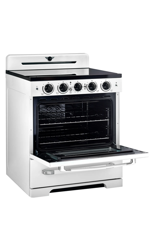 Unique 30' Classic Retro Induction Range Marshmallow White UNQ-30CR IC W