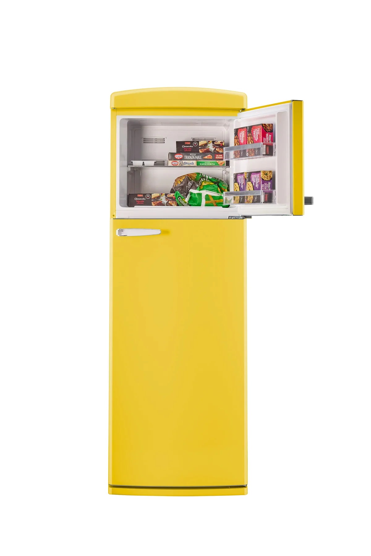 Unique 310L Canary Yellow Top Mount Refrigerator UNQ-310L TM