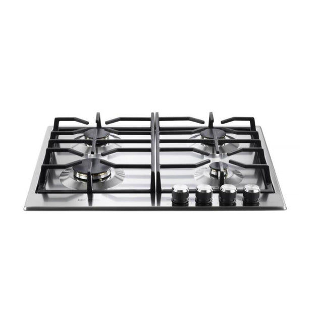 Verona VDGCT424FSS 24 inch Italian-Made Gas Cooktop with 4 Brass Burners and Continuous Cast Iron Grates in Stainless Steel