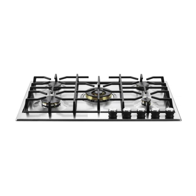 Verona VDGCT530FSS 30 inch Italian-Made Gas Cooktop with 5 Brass Burners and Continuous Cast Iron Grates in Stainless Steel