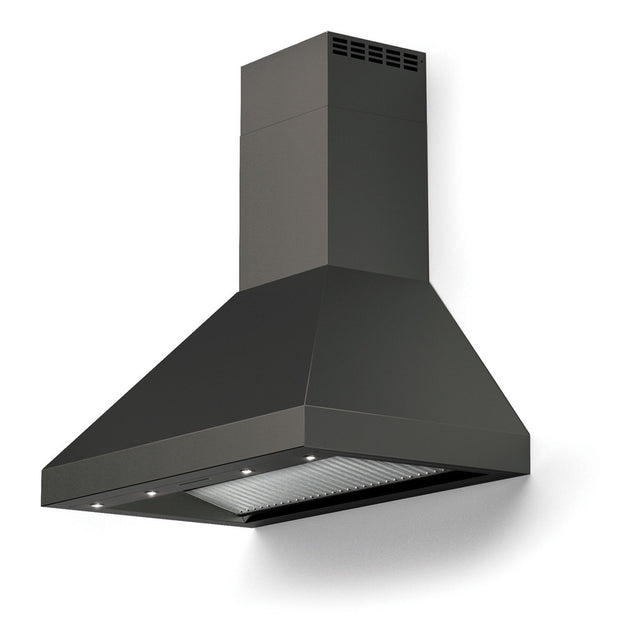 Verona VECHW36GE 36 inch Designer Chimney Wall Hood with 600 CFM, Stainless Steel Baffle Filters and LED Lighting (Matte Black)