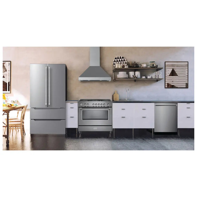 Verona VECHW36GSS 36 inch Designer Chimney Wall Hood with 600 CFM, Stainless Steel Baffle Filters and LED Lighting (Stainless Steel)