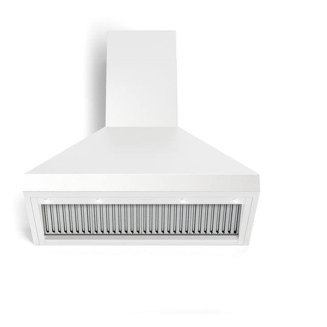 Verona VECHW36GW 36 inch Designer Chimney Wall Hood with 600 CFM, Stainless Steel Baffle Filters and LED Lighting (White)