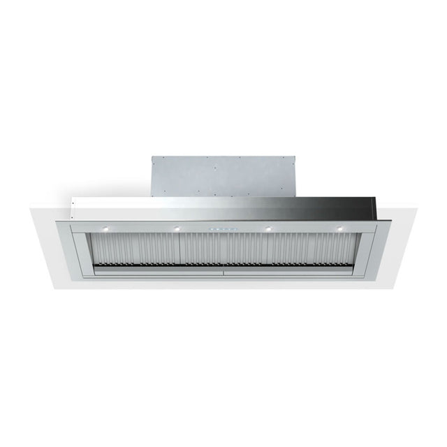 Verona VEINS46GSS 46 inch Designer Range Hood Insert with 1200 CFM, Stainless Steel Baffle Filters, LED Lighting in Stainless Steel