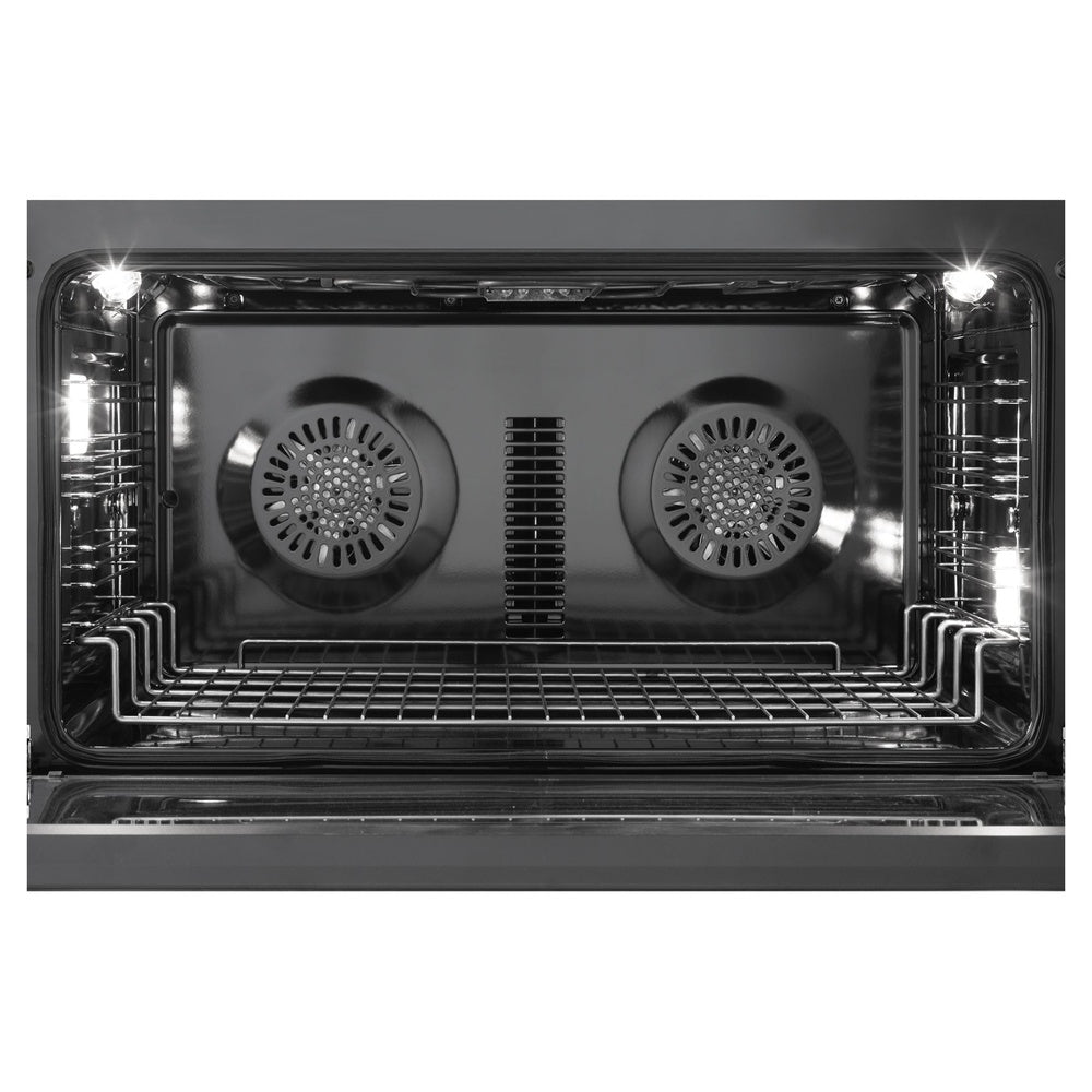 Verona VMFSGE365EE 36 inch Ultima Midnight Collection Freestanding Dual Fuel Range with 5 Sealed SABAF Brass Burners, 5 cu. ft. Oven Capacity in Matte Black