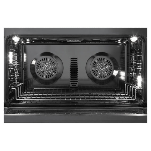 Verona VMFSGE365EE 36 inch Ultima Midnight Collection Freestanding Dual Fuel Range with 5 Sealed SABAF Brass Burners, 5 cu. ft. Oven Capacity in Matte Black