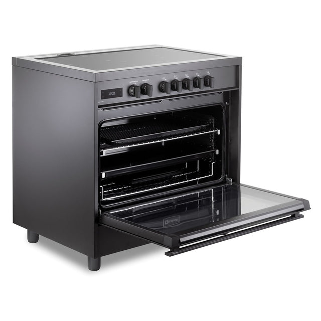 Verona VMFSIE365EE 36 inch Ultima Midnight Collection Freestanding Induction Range with 5 Elements, 5 cu. ft. Oven Capacity, Touch Control Clock in Matte Black