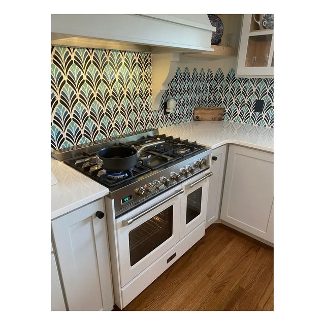 Verona VPFSGE365DW 36 inch Prestige Series Freestanding Dual Fuel Double Oven Range with 5 Sealed Burners, 3.9 cu. ft. Oven Capacity, European Convection (White)