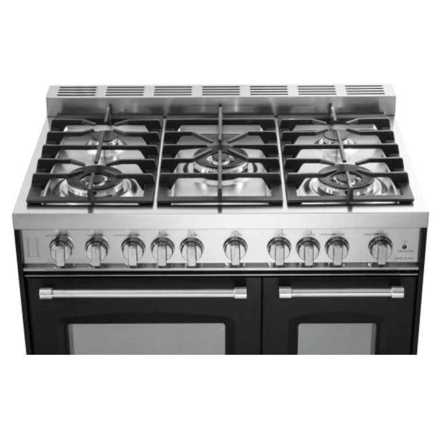 Verona VPFSGG365DE 36 inch Prestige Series Freestanding Gas Double Oven Range with 5 Sealed Burners, 3.9 cu. ft. Oven Capacity, Convection (Matte Black)