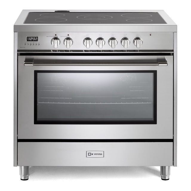 Verona VPRFSEE365SS 36 inch Prima Series Freestanding Electric Range with 5 Elements, 5 cu. ft. Oven Capacity, Digital Clock, Timer in Stainless Steel
