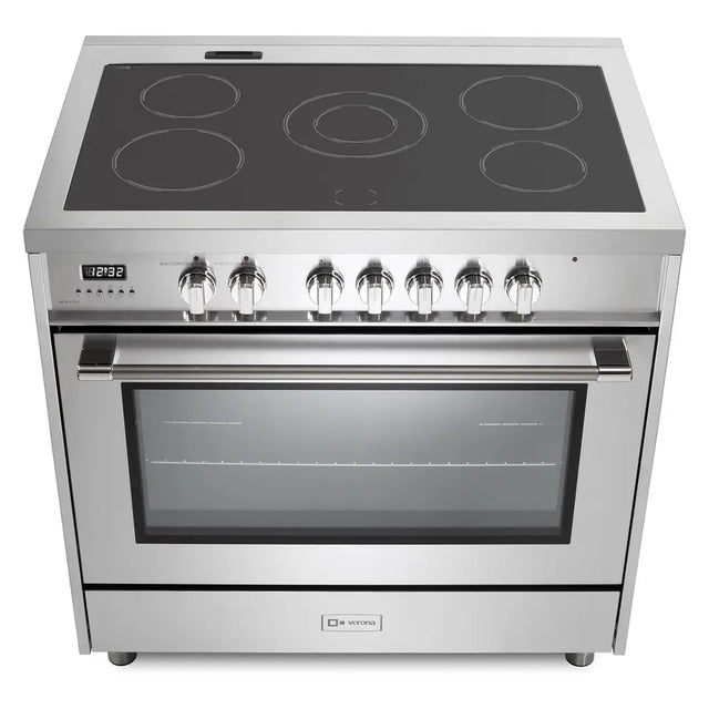 Verona VPRFSEE365SS 36 inch Prima Series Freestanding Electric Range with 5 Elements, 5 cu. ft. Oven Capacity, Digital Clock, Timer in Stainless Steel