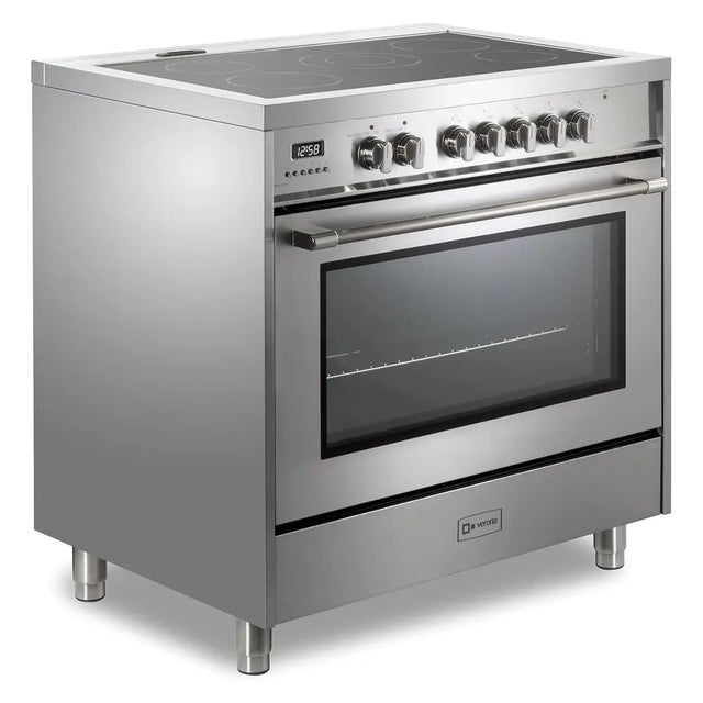 Verona VPRFSEE365SS 36 inch Prima Series Freestanding Electric Range with 5 Elements, 5 cu. ft. Oven Capacity, Digital Clock, Timer in Stainless Steel